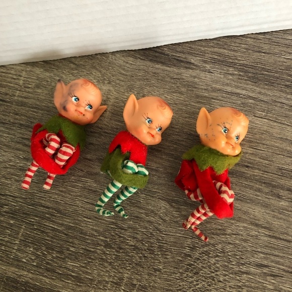 Vtg Naughty Elf Triplets Holiday Decor - Picture 4 of 11